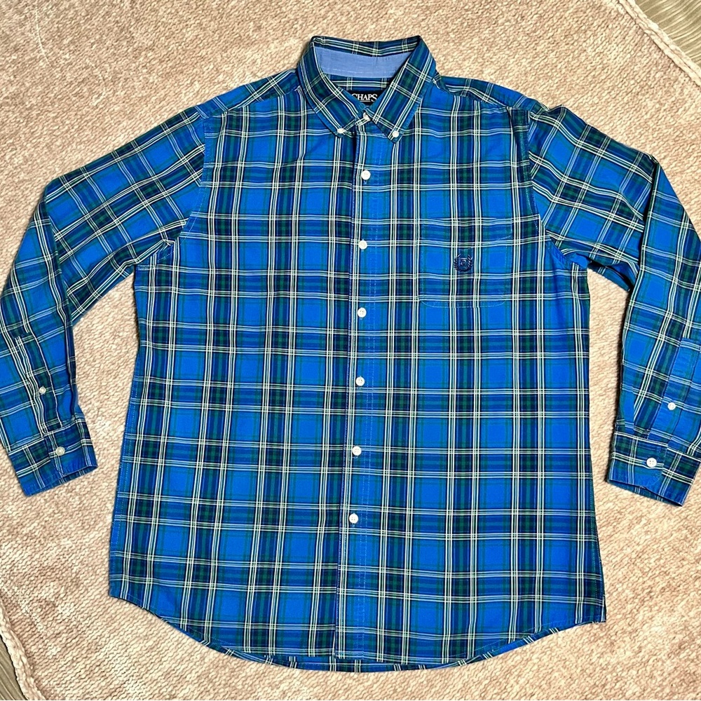 Chaps Men's Long Sleeve Easy Care Woven Button Down Shirt. - Picture 7 of 7